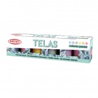 PINTURA PARA TELAS 6 COLORES PASTEL 15 ML