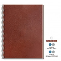 CUADERNO 1/2 OFICIO PUNTOS 5MM SUPERCLASS 3 MATERIAS LEATHER SKIN 120 HOJAS (DISEÑOS SURTIDOS)