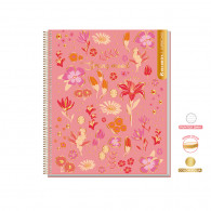CUADERNO 1/2 OFICIO MATEMATICA 5 MM PUNTOS SUPERCLASS FLOWERS 150 HOJAS