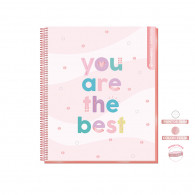 CUADERNO 1/2 OFICIO MATEMATICA 5 MM PUNTOS SUPERCLASS PASTEL 150 HOJAS