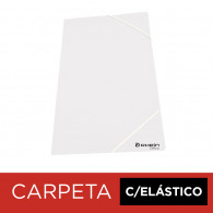 CARPETA CON ELASTICO POLIPROPILENO TRANSPARENTE BLANCO