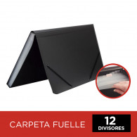 CARPETA FUELLE CON 12 DIVISIONES NEGRA