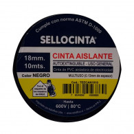 CINTA AISLANTE ELECTRICA NEGRA 18 MM X 10 MT