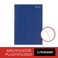 ARCHIVADOR PLASTIFICADO AZUL CON GUSANO
