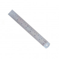 REGLA METALICA FUNDA ROJA 20 CM