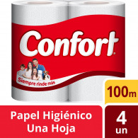 PAPEL HIGIENICO HOJA SIMPLE 4 ROLLOS 100 MT