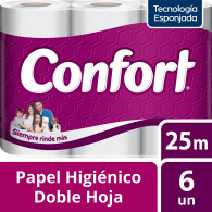 PAPEL HIGIENICO DOBLE HOJA 6 ROLLOS X 25 MT