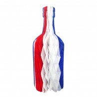 ADORNO BOTELLA VINO TRICOLOR 34 CM X1 UN