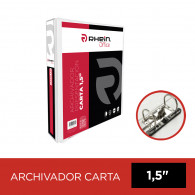 ARCHIVADOR CATALOGO CARTA 2 AROS 1.5 BLANCO CON FIJA PAPEL 350 HOJAS