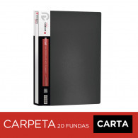 CARPETA CON FUNDAS CARTA NEGRA 20 FUNDAS