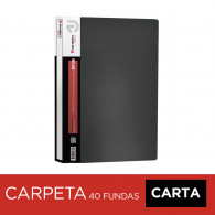 CARPETA CON FUNDAS CARTA NEGRA 40 UN