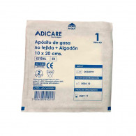APOSITO DE GASA NO TEJIDA MAS ALGODON ESTERILIZADA 10X20 CM BOLSA 10 UN