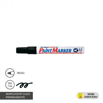MARCADOR PERMANENTE OLEO PUNTA REDONDA 400 COLOR NEGRO