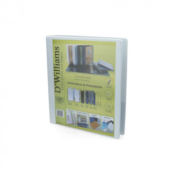ARCHIVADOR CATÁLOGO CARTA 2 ANILLOS  1 PULGADA BLANCO PARA 250 HOJAS D´WILLIAMS 