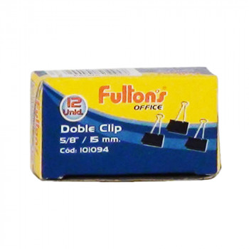 CLIPS DOBLE 12 UN 15 MM NEGRO 1/2 PULGADA