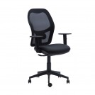 SILLA ESCRITORIO Q3 ERGONOMICA RESPALDO ALTO CON BRAZO NEGRO