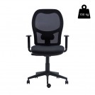 SILLA ESCRITORIO Q3 ERGONOMICA RESPALDO ALTO CON BRAZO NEGRO