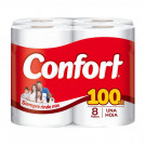 PAPEL HIGIENICO HOJA SIMPLE 8 ROLLOS 100 MT