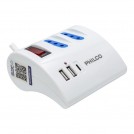 ALARGADOR MULTIPLE 3 + 2XUSB/1XUSBC BLANCO