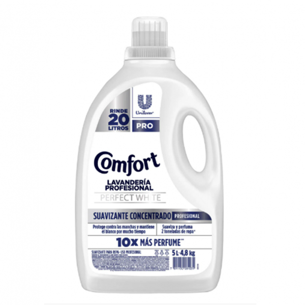 SUAVIZANTE LIQUIDO CONCENTRADO COMFORT PERFECT WHITE 5 LT
