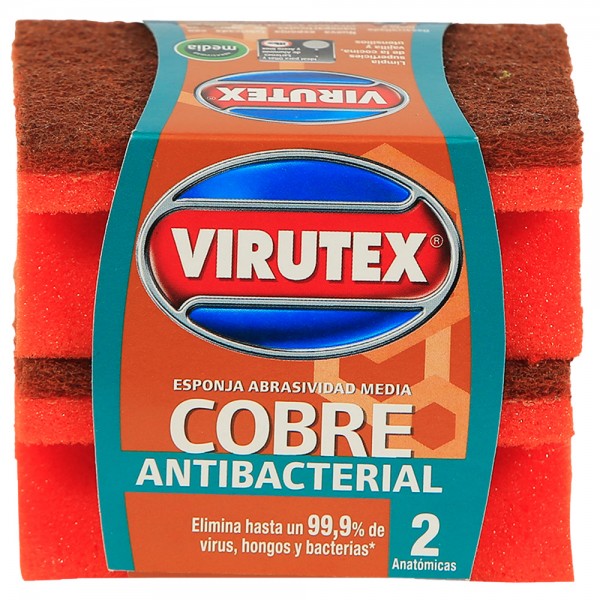 ESPONJA ACANALADA COBRE X2 UN