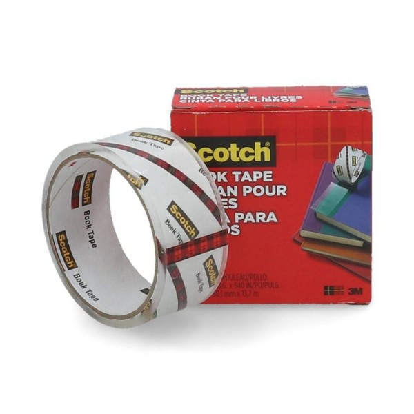 CINTA ADHESIVA LIBRO 38.1 MM 13 MT TRANSPARENTE 7.5 CM MOD. 845