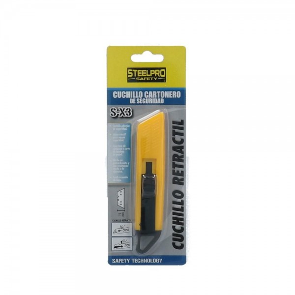 CUCHILLO CARTONERO RETRACTIL HOJA 19 MM X-3