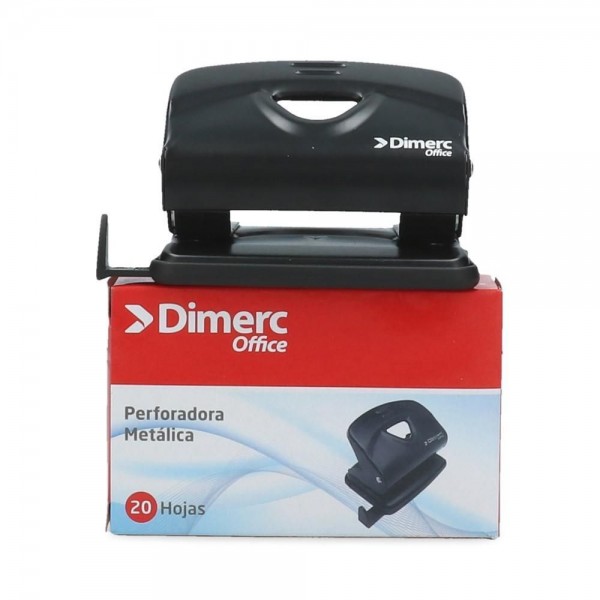 PERFORADORA MEDIANA METAL NEGRA PARA 20 HOJAS