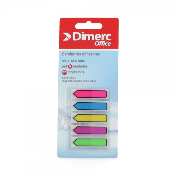 BANDERITAS ADHESIVAS TAPE FLAGS 5 COLORES 100 HOJAS