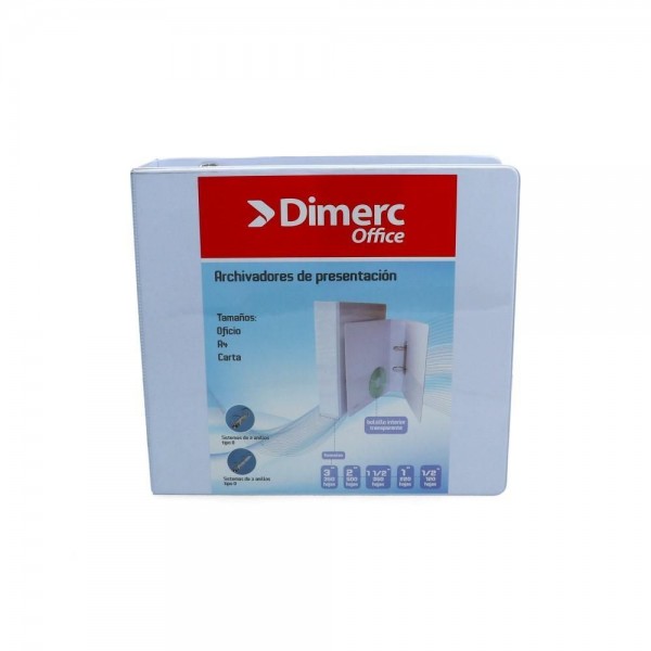 ARCHIVADOR CATALOGO CARTA 3 AROS 3.0 BLANCO