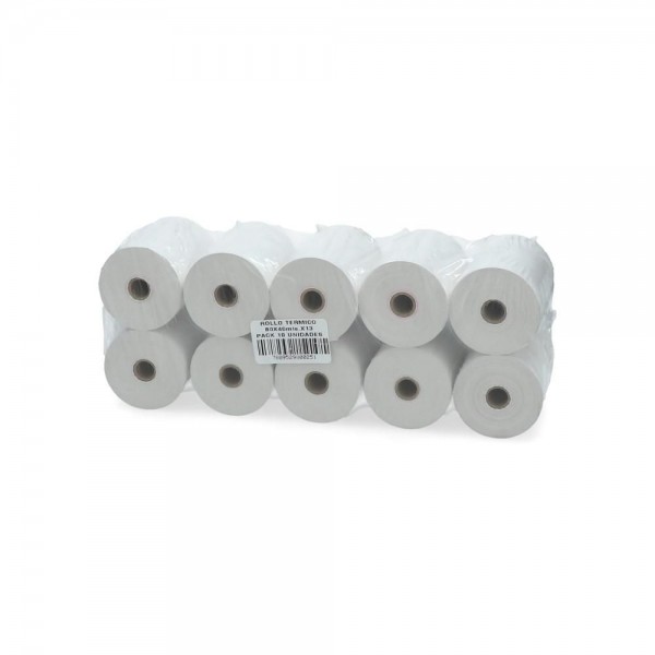ROLLO PAPEL TERMICO 80 MM X 40 MT PAQUETE 10 UN 55 GR