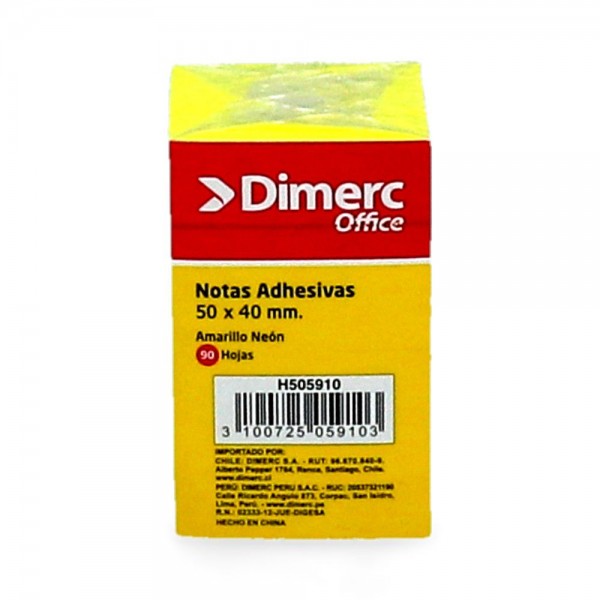 NOTA ADHESIVA 12 UN X 90 HOJAS 3.8 X 5.1 CM AMARILLO NEON 653 BLOCK