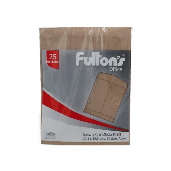 SOBRE SACO EXTRA OFICIO KRAFT 80 GR 25 UN