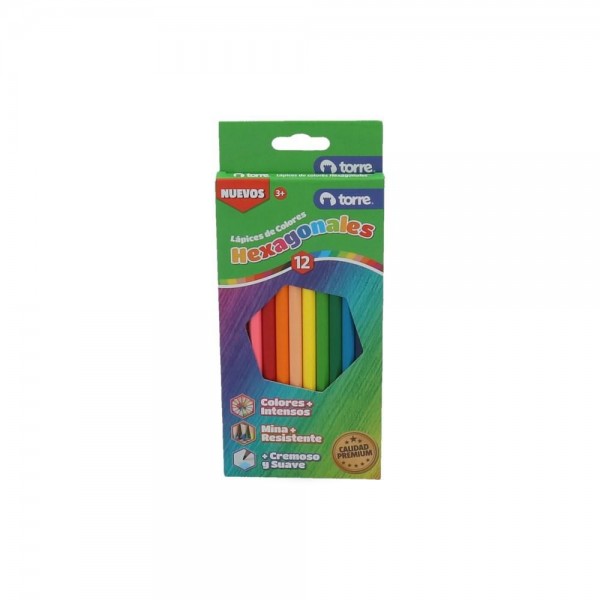 LAPICES COLORES LARGO HEXAGONAL 12 UN