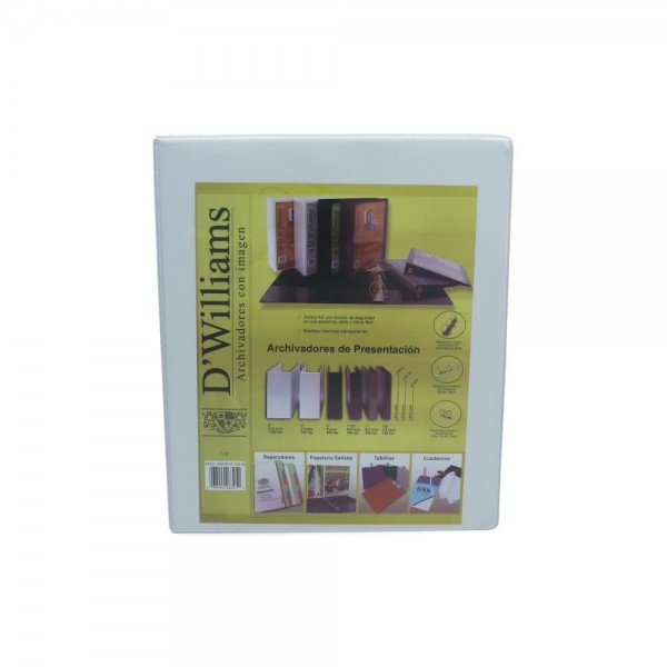 ARCHIVADOR CATALOGO A4 2 AROS 1.5 BLANCO 350 HOJAS