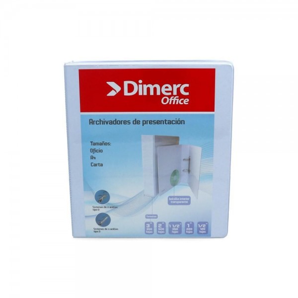 ARCHIVADOR CATALOGO CARTA 2 AROS 1.0 BLANCO