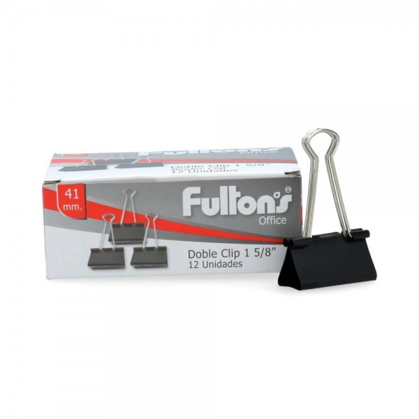 CLIPS DOBLE 12 UN 41 MM NEGRO