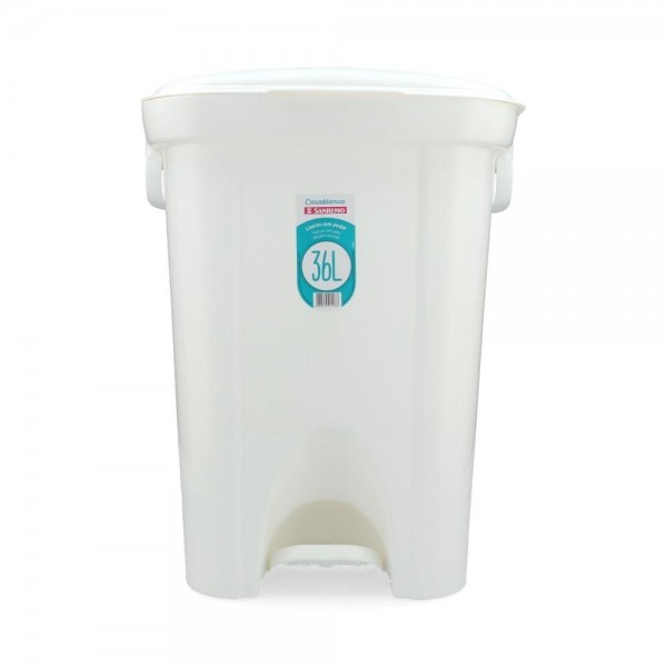 PAPELERO BLANCO INVIERNO CON PEDAL 34.1 X 38.4 X 53.5 CM 36 LT