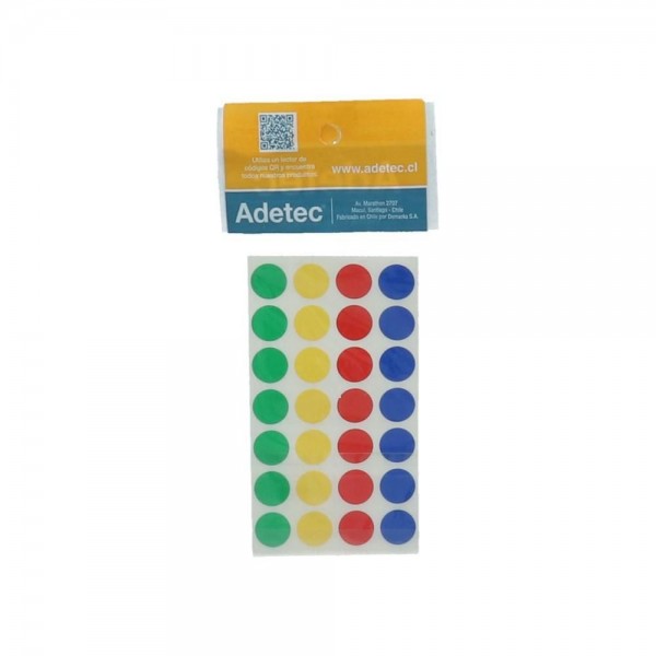 ETIQUETA CIRCULAR COLORES 15 MM 7 X4 10 HOJAS