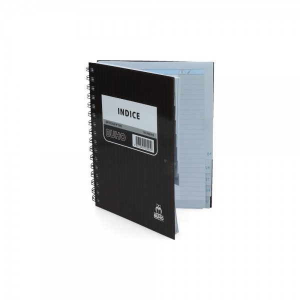 CUADERNO INDICE ALFABETICO 1/2 OFICIO COMPOSICION 192 HOJAS PLASTICO