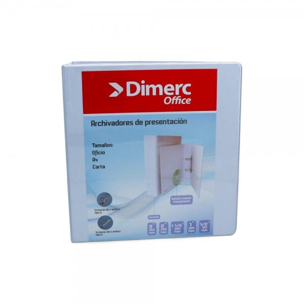 ARCHIVADOR CATALOGO CARTA 2 AROS 2.0 BLANCO