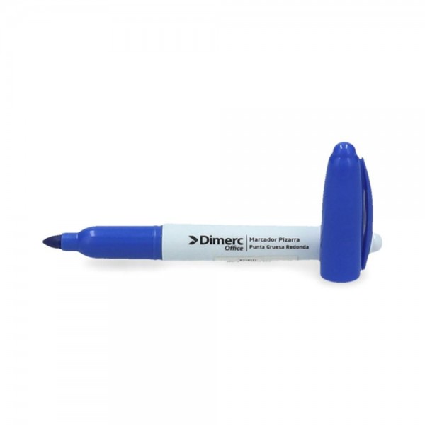 MARCADOR PIZARRA PUNTA REDONDA COLOR AZUL DESECHABLE