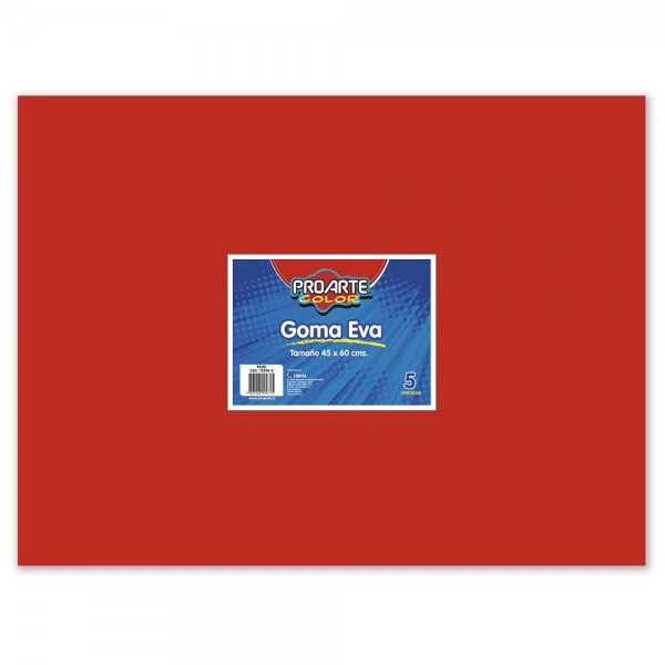GOMA EVA ROJO 45 X 60 CM 5 HOJAS