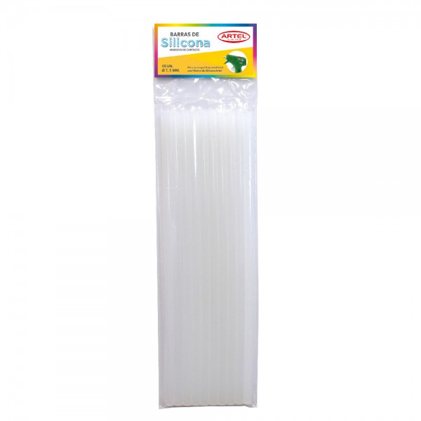 SILICONA BARRA TRANSPARENTE 7,5 MM 25 CM 10 UN