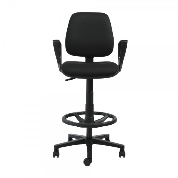 SILLA RUDY MEDIA CAJERO CON BRAZO FIJO NEGRA