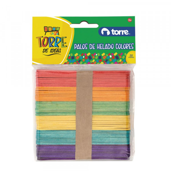 PALOS DE HELADO COLORES 50 UN