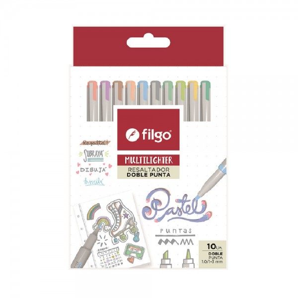 MULTILIGHTER DOBLE PUNTA PASTEL 10 UN