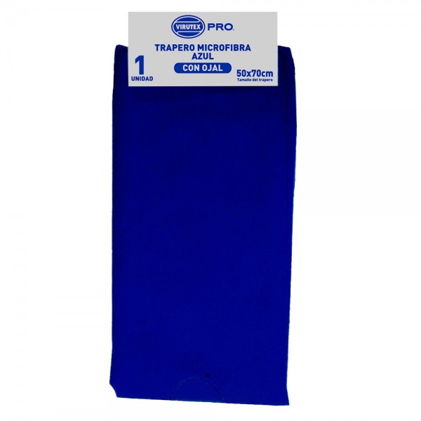 TRAPERO MICROFIBRA CON OJAL 50 X 70 AZUL