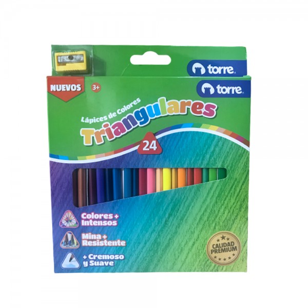 LAPICES DE COLORES TRIANGULARES 24 COLORES