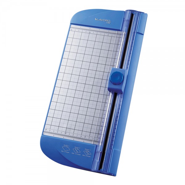 GUILLOTINA A4 BASE PLASTICO 3 CORTES AZUL